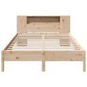  Seng med bokhylle uten madrass 140x200 cm heltre furu 3322831