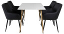 Venture Design Polar & Comfort spisegruppe Hvit/svart 4 st stoler & bord 120 x 75 cm
