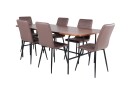Venture Design Uno & Windu spisegruppe Brun/natur 6 stoler & bord 200 x 90 cm