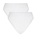 Calida Truser 2P Lycraspitze Panty Hvit bomull Large Dame