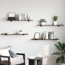  Vegghyller 4 stk røkt eik 100x20x1,5 cm konstruert tre 8721012209589