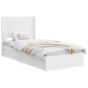  Sengramme med oppbevaring og hodegavl Hvit 75 x 190 cm