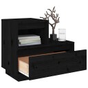 vidaXL Nattbord 2 stk svart 60x34x51 heltre furu