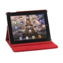 Rotary lærveske iPad 2, iPad 3, iPad 4 beskyttelse og stativ Rød