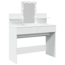  Sminkebord med LED hvit 100x40x130 cm