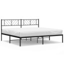 vidaXL Sengeramme i metall med sengegavl svart 183x213 cm 8721012189638