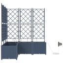  Hageplanter 1 stk Basketweave med lagring Grå 160 x 40 x 22 cm Plast