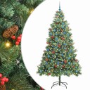  Kunstig juletre med LED  stripelys grønn 240 cm PVC og metall