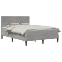 vidaXL Sengeramme med madrass vidaXL Lysegrå 120 x 190 cm Fløyel