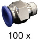 Adapter 1/4". Innstikkskobling 12 mm. Hunn. Pakke med 100 stk.