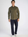 Lindbergh Fine Corduroy Shirt L/S - Khaki green - M