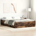 vidaXL Sengeramme røkt eik 120x190 cm 8721012158542