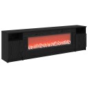vidaXL Elektrisk peis Svart eik 165 x 28,5 x 47 cm Konstruert tre