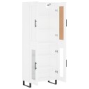  Highboard hvit 69,5x34x180 cm konstruert tre 8720845490638