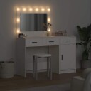  2 delt sminkebordsett med LED hvit konstruert tre