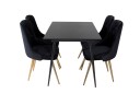 Venture Home Silar Spisegruppe Forlengningsbar 120 cm Rektangulær med 4 Velvet Stoler Sort