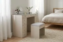 Glow Sminkebord 120 cm med glassplate oppbevaring med skuffer   Beige