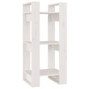 vidaXL Bokhylle/romdeler hvit 41x35x91 cm heltre furu