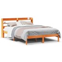  Sengeramme med hodegavl voksbrun 135x190 cm heltre furu 3306554