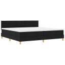  Box Spring Seng med Madrass Svart 200x200 cm Stoff