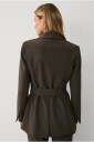Ellos Collection   Blazer med slips og sjalkrage   Grønn