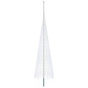 vidaXL Juletrebelysning med spyd og flaggstang 500 cm 1534 LED-lys