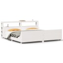  Sengeramme med madrass hvit 200x200 cm heltre furu 3306448