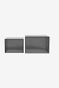AC Design Furniture   Dice kvadratisk salongbordsett plate og understell i herdet glass med sett med 2 stk 50x50x35 cm   Svart
