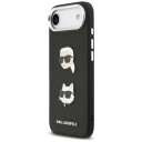 Karl Lagerfeld Mobildeksel iPhone Air - Grained Karl & Choupette Hode-Pins Svart