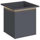 vidaXL Hageplantekasse med LED Antrasitt 40 x 40 x 40 cm Stål