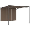 vidaXL Hagepaviljong med sidegardin 4x3x2,25 m gråbrun