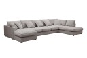 Rossita Lyx 6 seters venstrevendt U formet ekstra dyp sofa med divan og sjeselong i chenille   Grå/Brun