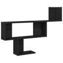 vidaXL Vegghylle svart eik 100x15x70 cm konstruert tre