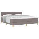  Box Spring Seng med Madrass Taupe 180x200 cm Stoff