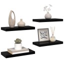 vidaXL Flytende vegghyller 4 stk h?yglans svart 50x23x3,8 cm MDF