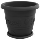 vidaXL Plantepotter 24 pcs Svart Ø 30 x 25 cm Plast