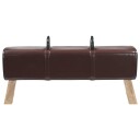 vidaXL benk Mørk brun 110 x 30 x 45 cm Ekte Lær