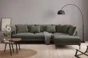Menard 4 seters Høyrevendt Dyp L formet Sjeselongsofa i Manchester   Mørk grønn