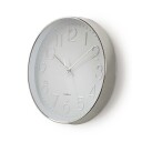Nedis Rund veggklokke 30 cm diameter Hvit og sølv