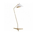 Mayotte Large Offset Floor Lamp Antique Brass/White Shade