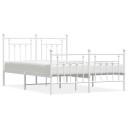vidaXL Sengeramme i metall med hode- og fotgavl hvit 150x200 cm