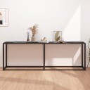 vidaXL Konsollbord svart marmor 220x35x75,5 cm herdet glass