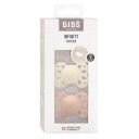 BIBS Pacifier Infinity Anatomical Silicone Ivory/Blush Size 2 2pc