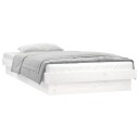 vidaXL Sengeramme med LED hvit 90x200 cm heltre