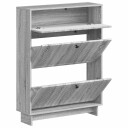 vidaXL Sko Skap EDE 78 x 24 x 103 cm Konstruert tre Grå Sonoma