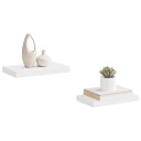 vidaXL Flytende vegghyller 2 stk hvit 40x23x3,8 cm MDF