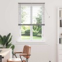  Vindu Persienne med gardiner Manual sølv Aluminium
