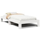  Sengeramme uten madrass hvit 75x190 cm heltre furu 8721158369680