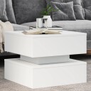  Salongbord med LED-lys hvit 50x50x40 cm 839854