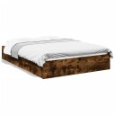  Sengeramme med skuffer røkt eik 140x200 cm konstruert tre 8721102623141